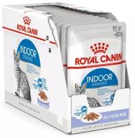 Влажный корм для стерилизованных кошек Royal Canin постоянно живущих в помещении 12 шт. х 85 г (кусочки в желе)