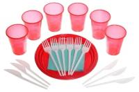 Набор одноразовой посуды «Пикник» на 6 персон (тарелка 20,5см, стакан 0,2л, вилка, нож, салфетки)