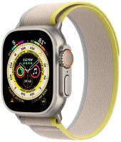 Умные часы Apple Watch Ultra 49 мм Titanium Case, титановый/желто-бежевый Trail Loop