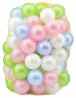 Шары для сухого бассейна Соломон Шарики для сухого бассейна «Перламутровые», диаметр шара 7,5 см, набор 100 штук, цвет розовый, голубой, белый, зелёный