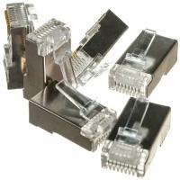 Вилка RJ-45 (8P8C) универсальная кат.5e экранированная, 30 микрон (100 шт.)