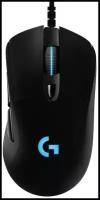 Мышь Logitech, проводная оптическая мышь, игровая мышь, геймерская мышь для компьютера черного цвета 16000 dpi