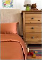 Детское постельное белье из тенселя, оранжевый, простыня 60х120 см
