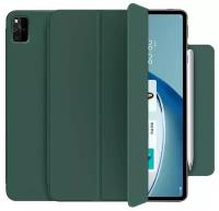 Защитный чехол MyPads обложка для Huawei MatePad Pro 12.6 (2021) WGR-W09 с дизайном Smart Case зеленый кожаный с функцией смарт включения-выключения