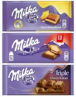 Шоколад Milka Cream & Biscuit + LU + Triple Cocoa (3 шт)