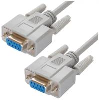 Модемный кабель RS-232 COM DB9F/DB9F для прошивки ресиверов (GCR-DB9CF), серый, 3.0м