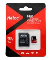 Карта памяти Netac P500 PRO MicroSDXC 512Gb Сlass 10 UHS-I 100MB/s + ADP (NT02P500PRO-512G-R)