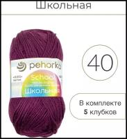 Пряжа для вязания ПЕХ Школьная (100% акрил) 5х50г/150м цв.040 цикламен