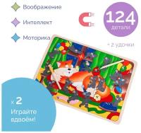 Магнитная мозаика Мышиная охота, настольные развивающие игры для детей, деревянные головоломки-пазлы, мозаики для детей Крона