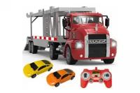 Грузовик-автовоз на радиоуправлении Mack Car Transporter с 2 автомобилями 1:26 Double Eagle E583-003