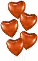 Набор фольгированных шаров Сердце оранжевое 46 см 5 шт