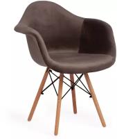 Кресло TetChair CINDY SOFT (EAMES) (mod. 101) / 1 шт. в упаковке, дерево береза/металл/мягкое сиденье/ткань, 61х60х80 см, коричневый/натуральный