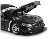 Модель машины Автопанорама BMW Z4 GT3 1:24 чёрный (со светом и звуком)