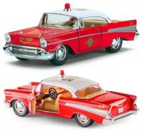 Машинка металлическая Kinsmart 1:40 1957 Chevrolet Bel Air Fire 5325DKT инерционная, двери открываются / Пожарная