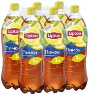 Чай Lipton черный Лимон, 1 л, 6 шт