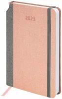 Ежедневник-планер (планинг) / записная книжка / блокнот датированный на 2023 год формата А5 138x213 мм Brauberg Mosaic, под кожу, розовый