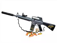 Детская пневматическая снайперская Винтовка-Бластер M16 с проектируемым прицелом и выбросом гильз (95 см)