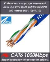 Кабель витая пара для локальной сети LAN UTP4 CAT6 23AWG Cu RIPO 50 метров 001-112017-50
