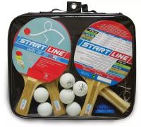 Набор START LINE: 4 Ракетки Level 100, 6 Мячей Club Select, Сетка с креплением, упаковано в сумку на молнии с ручкой