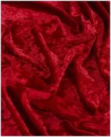 Ткань для шитья и рукоделия Бархат мраморный красная 1 м * 155 см