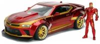 Набор Hollywood Rides: Marvel Avengers – модель машины 2016 Chevy Camaro SS Widebody (масштаб 1:24) + фигурка Iron Man Figure 2,75