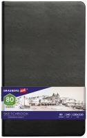 Скетчбук Brauberg черная бумага 140 г/м2 130х210 мм, 80 листов, карман, Art, черный 113203