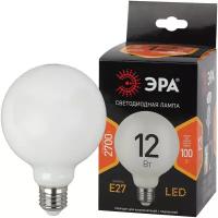 Лампочка светодиодная ЭРА F-LED G95-12w-827-E27 OPAL E27 / Е27 12Вт филамент шар матовый теплый белый свет