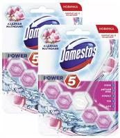 DOMESTOS Блок для очищения унитаза POWER 5 ледяная магнолия 55гр (2 шт в наборе)