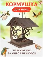 Кормушка / Скворечник из дерева, домик для птиц и белок, сборный конструктор из фанеры для детей