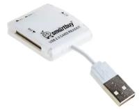 Картридер Smartbuy 713, USB 2.0 - SD/microSD/MS/M2, белый