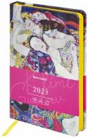 Ежедневник-планер (планинг) / записная книжка / блокнот датированный на 2023 год формата А5 138x213 мм Brauberg Vista, под кожу, Klimt Gustav