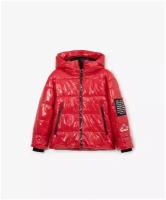 Куртка демисезонная из глянцевой плащовки красная Gulliver, размер 158, мод. 22212BJC4102