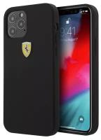 Чехол CG Mobile Ferrari On-Track Liquid silicone with metal logo Hard для iPhone 12/12 Pro, цвет Черный (FESSIHCP12MBK)