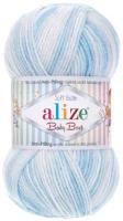Пряжа BABY BEST BATIK (Alize), бело-голубой - 6669, 10% бамбук, 90% акрил, 5 мотков, 100 г, 240 м