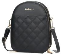 Женская мини сумка Baellerry с ромбом через плечо, черная