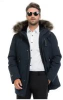NortFolk / Парка мужска зимняя с мехом / аляска куртка мужская зима / пуховик мужской зимний с капюшоном 937271F21N синий размер 56