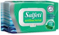 Салфетки влажные Salfeti Antibacterial очищающие, антибактериальные,с клапаном, 72 шт