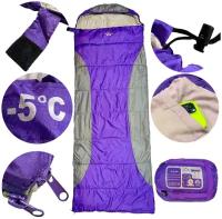 Спальный мешок -5°С / размер 190х75см с подголовником и капюшоном +15/30см Coolwalk