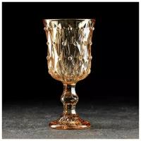 Бокал стеклянный для вина «Афродита», 280 мл, 8×16,5 см, цвет золотой