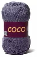 Пряжа хлопковая Vita Cotton Coco (Вита Коко) - 1 моток, 4334 дымчато-сиреневый, 100% мерсеризованный хлопок 240м/50г