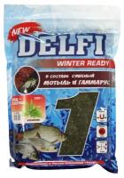 Прикормка зимняя увлажненная DELFI ICE Ready (лещ + плотва; конопля, зеленая, 500 г)