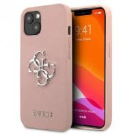 Чехол CG Mobile Guess PU Saffiano 4G Big metal logo Hard для iPhone 13, цвет Розовый (GUHCP13MSA4GSPI)