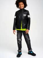 Куртка из экокожи для мальчика PlayToday, размер 176, черный