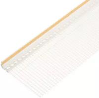 Профиль примыкания оконный пластиковый с сеткой 6 мм 2,4 м самоклеящийся