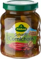 Огурцы Kuhne Cornichons hot Корнишоны острые, 180 г