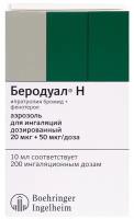 Беродуал н аэр. д/инг. дозир. доз, 20 мкг+50 мкг/доза, 10 мл, 1 шт