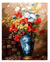 Картина по номерам Маки в синей вазе