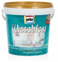 Краска акриловая Jobi Waschfest для помещений с повышенной влажностью матовая бесцветный 0.9 л 1.2 кг