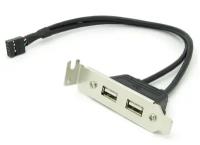 Orient C026, Планка портов в корпус 2xUSB 2.0, Low Profile, длина кабеля 30см, oem 30826