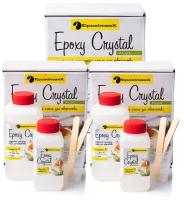 Эпоксидная смола для творчества и украшений EpoximaxX EpoxyCrystal+, 345 г, 3 шт